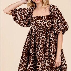 Leopard print bubble dress